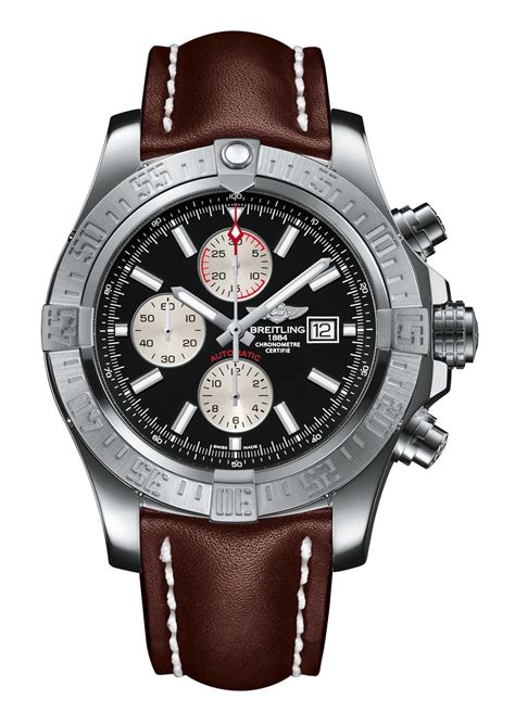 breitling super avenger brown leather strap